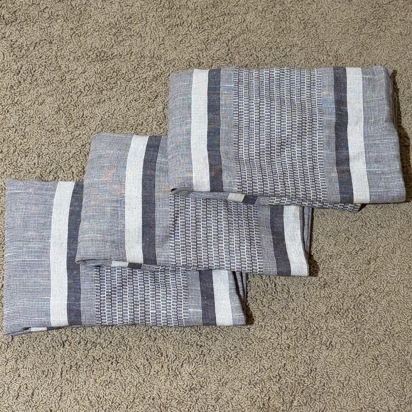 Pine Cone Hill Linen/Cotton Euro Pillow Shams Set (3) 26 X 26 Luxe Natural Woven - Picture 1 of 11